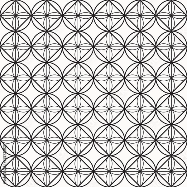 Fototapeta Geometry of circle and square on background. vector pattern. pattern is on swatch panel.