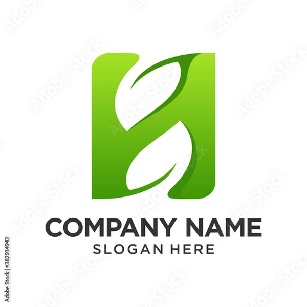 Obraz H Letter Leaf Logo Design Template Inspiration, Vector.