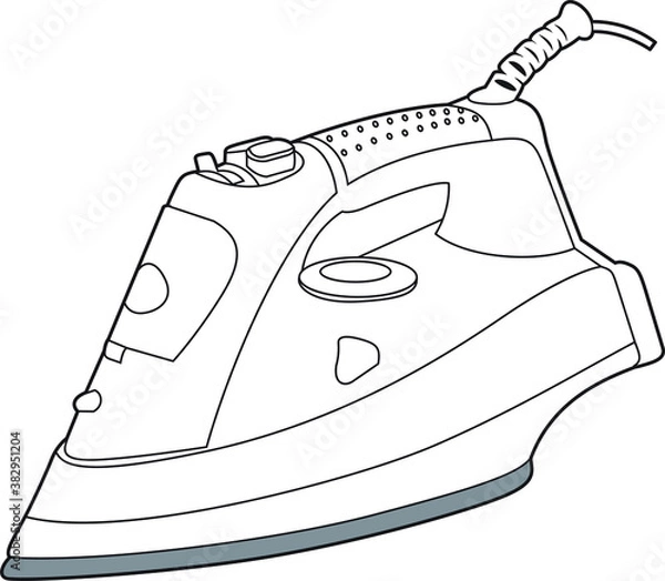 Fototapeta Professional Iron Vector / Line Drawing. Icon, Logo, Design, Element