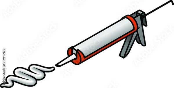 Fototapeta A caulking gun with a squiggle of caulking compound.