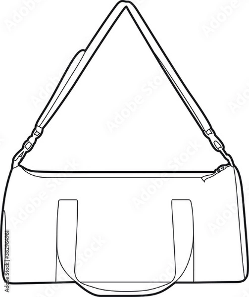 Fototapeta Professional Handbag Vector / Line Drawing. Icon, Logo, Design, Element