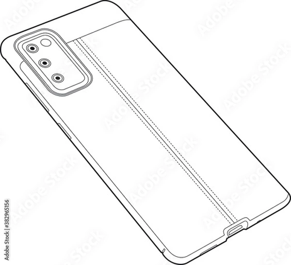 Fototapeta Professional Phone Case Vector / Line Drawing. Icon, Logo, Design, Element