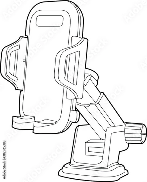 Fototapeta Professional Phone Holder Vector / Line Drawing. Icon, Logo, Design, Element