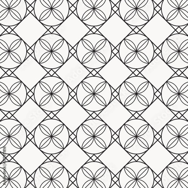 Fototapeta Geometry of circle and square on background. vector pattern. pattern is on swatch panel.