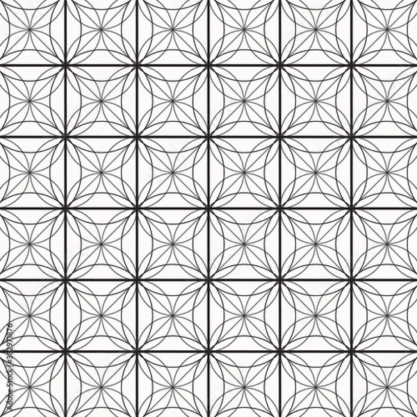 Fototapeta Geometry of circle and square on background. vector pattern. pattern is on swatch panel.