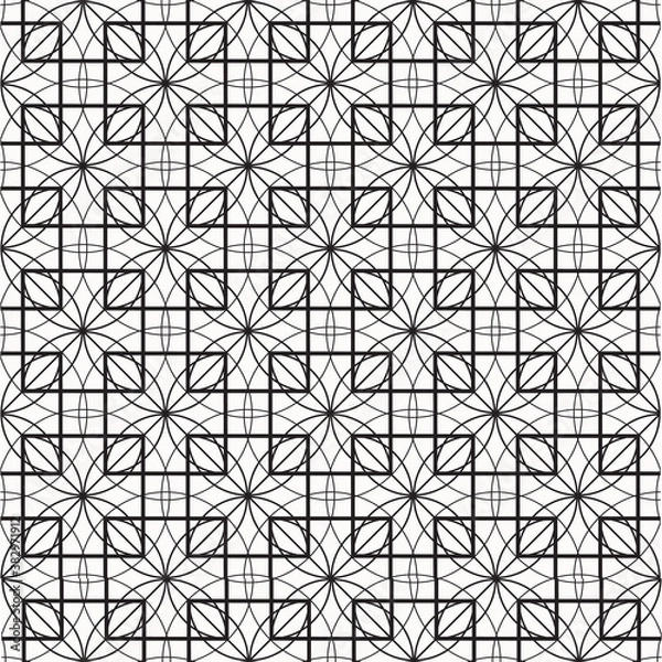 Fototapeta Geometry of circle and square on background. vector pattern. pattern is on swatch panel.