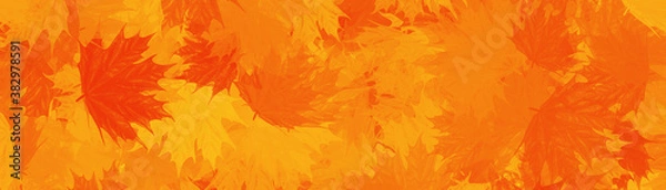 Obraz abstract vintage colorful watercolor autumn fall leaves leaf maple orange yellow nature wallpaper background bg ground texture art