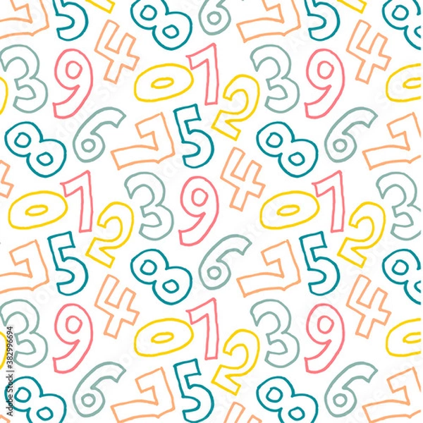 Obraz 手書き数字の背景イラスト