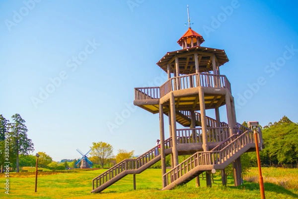 Obraz ジブリっぽい平和な公園