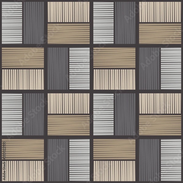 Fototapeta Brown floor with wooden texture. Geometry. Seamless pattern. Vector illustration for web design or print.