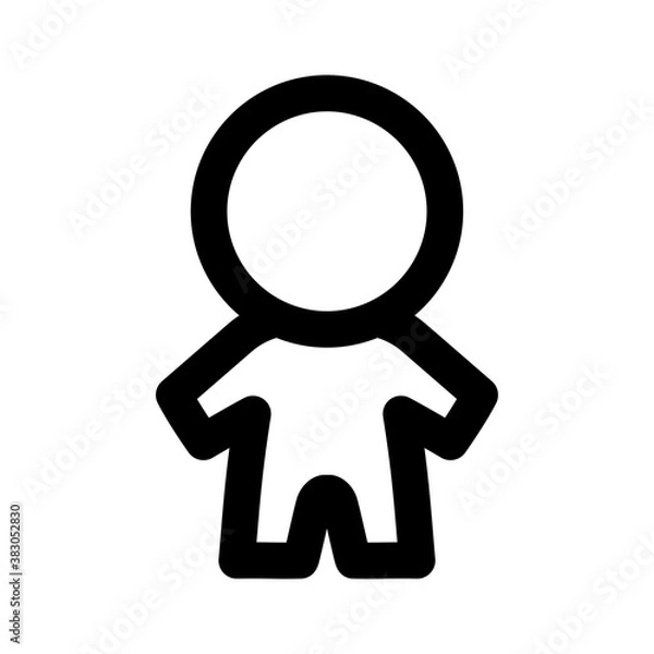 Obraz Simple man icon in trendy flat style isolated on white background. Black and white boy silhouette. Male person symbol for web site design, logo, app, UI, dress room or washroom, WC (public toilet). 