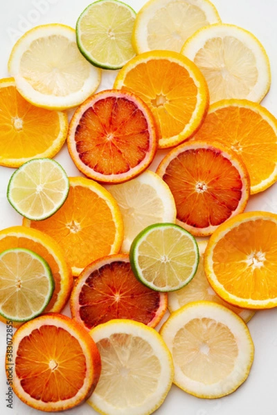 Fototapeta Orange, lime and lemon slices