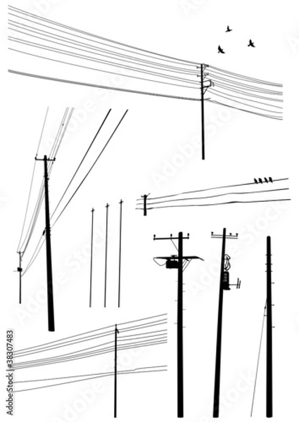 Obraz 電柱シルエット