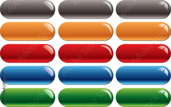 Fototapeta Empty colored glossy buttons bars