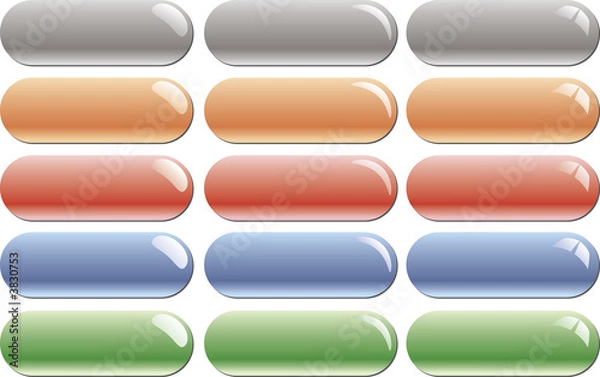 Fototapeta Empty colored glossy buttons bars