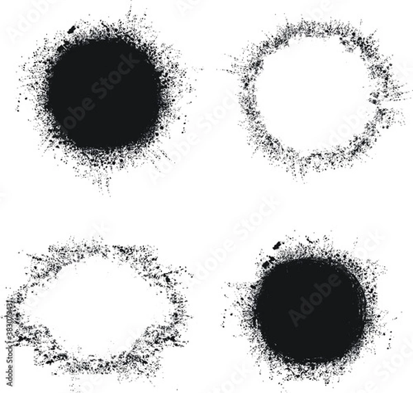 Fototapeta Grunge Paint Roller . Vector brush Stroke . Distressed banner . Black stripes isolated. paintbrush collection . Modern Textured shape . Dry border in Black . Bulge lines