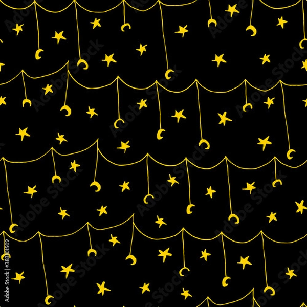 Obraz Dangling Moons on black