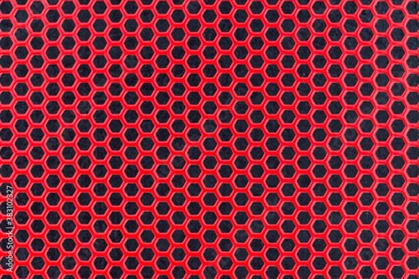 Fototapeta red honeycomb pattern mesh.