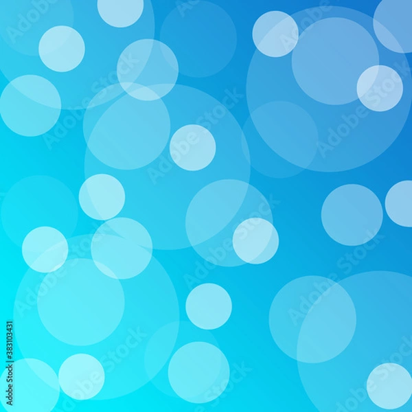 Fototapeta Abstract blue bokeh lights with soft light background illustration