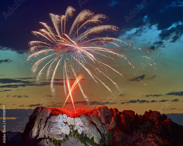 Obraz fireworks over Mount Rushmore