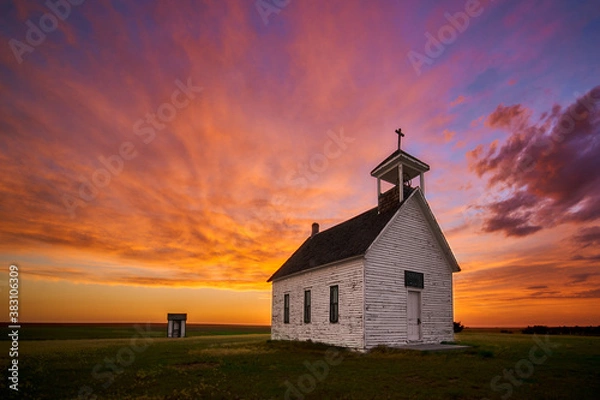 Obraz church at sunset