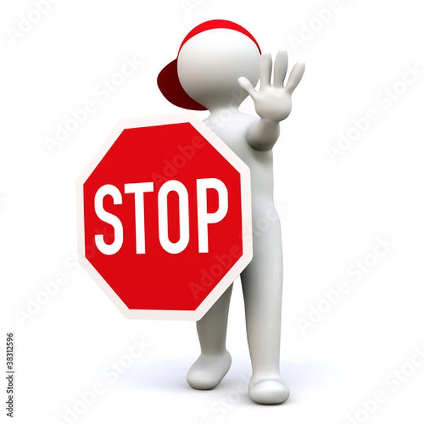 Fototapeta 3D Man Stop