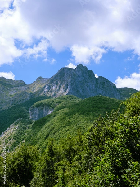 Obraz Landscape From Vagli lake and apuan mountains