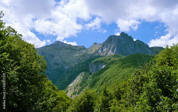 Obraz Landscape From Vagli lake and apuan mountains