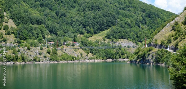 Obraz Landscape From Vagli lake and apuan mountains