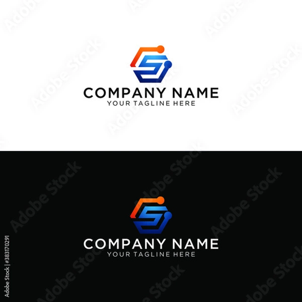 Fototapeta Business logo letter S line vector. , icon design template. Corporate, identity, company, brand, branding, logotype Clean modern and elegant style