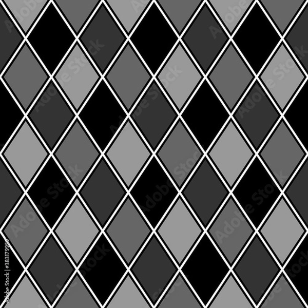 Fototapeta Diamonds. Rhombuses background. Lozenges wallpaper. Polygons backdrop. Mosaic motif. Tiles illustration. Geometrical pattern. Flooring image. Digital paper design, textile print. Seamless abstract.