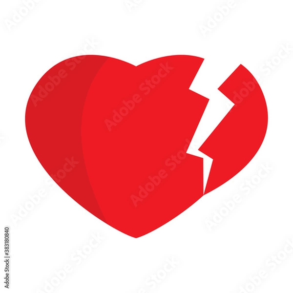 Obraz Broken Heart design isolated on white background