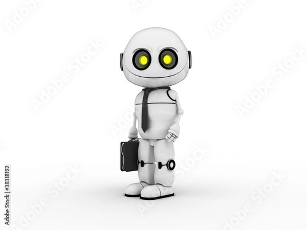 Obraz White robot businessman