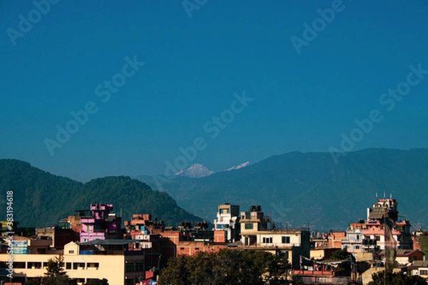Fototapeta Colourful buildings of Kathmandu , the capital of Nepal.