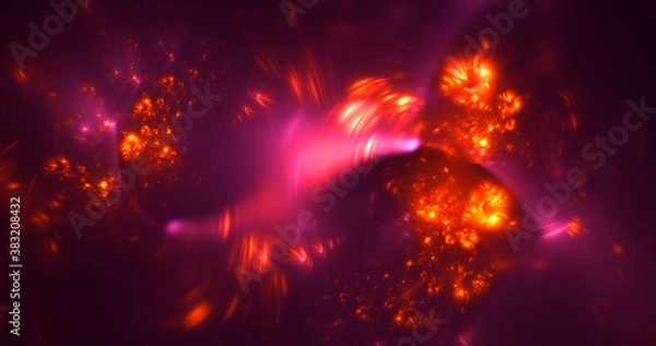 Fototapeta 3D rendering abstract multicolor fractal light background