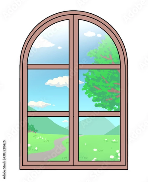 Fototapeta 窓_風景あり