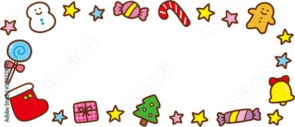 Fototapeta クリスマスの飾り枠