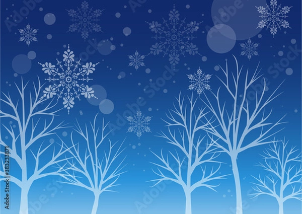 Obraz 冬の景色の背景イラスト
