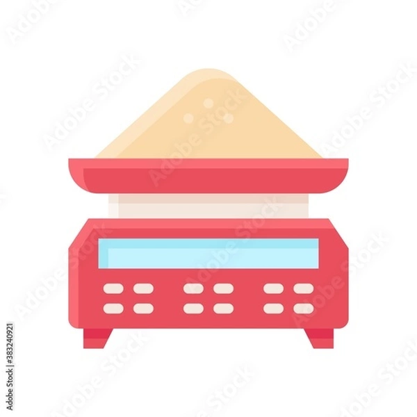 Obraz bakery shop icons related whight scale with wheat vectors in flat style,