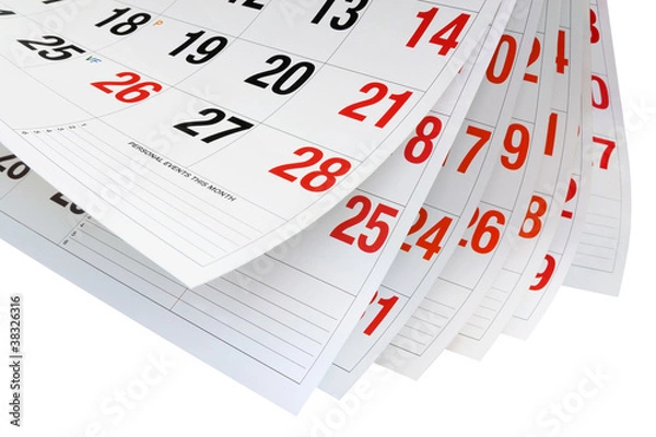 Obraz Calendar Pages