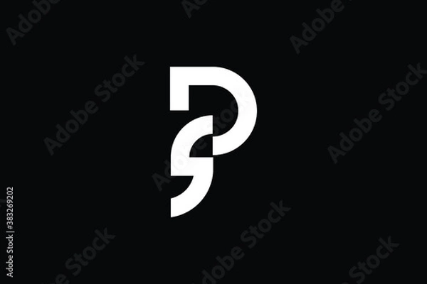 Fototapeta Minimal Innovative Initial PS logo and SP logo. Letter P S SP PS creative elegant Monogram. Premium Business logo icon. White color on black background