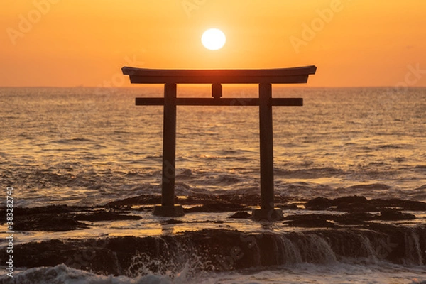 Obraz 大洗磯前神社　日の出