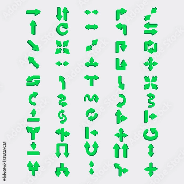 Obraz Green arrows Flat pack