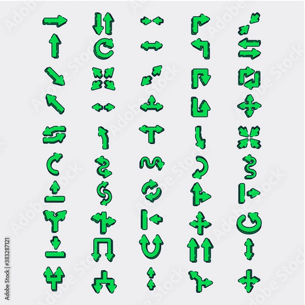 Obraz Green arrows lineal color 