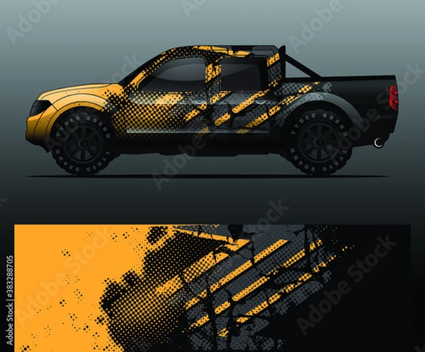 Obraz Truck decal graphic wrap vector, abstract background