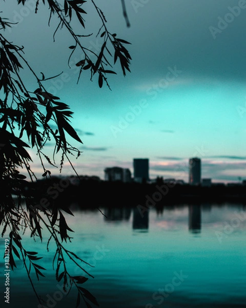 Obraz sunset over the river