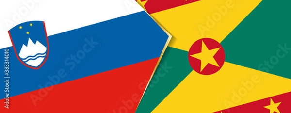 Fototapeta Slovenia and Grenada flags, two vector flags.