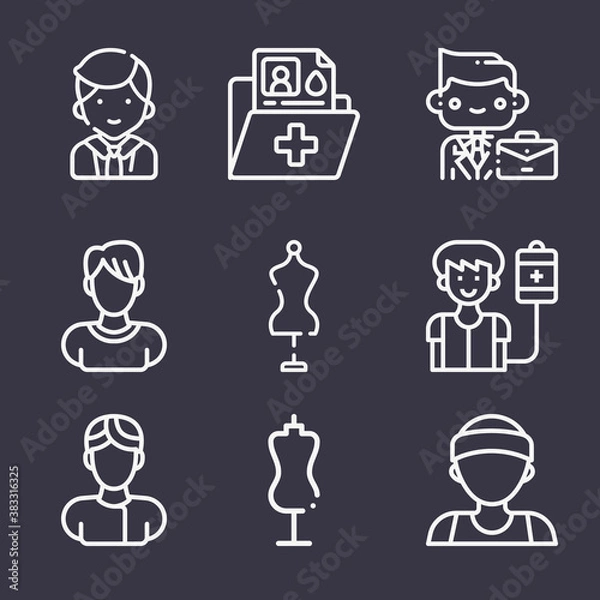 Fototapeta Basic simple modern set of 9 sperm lineal icons