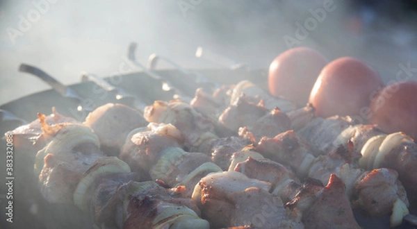 Fototapeta grilled chicken and vegetables