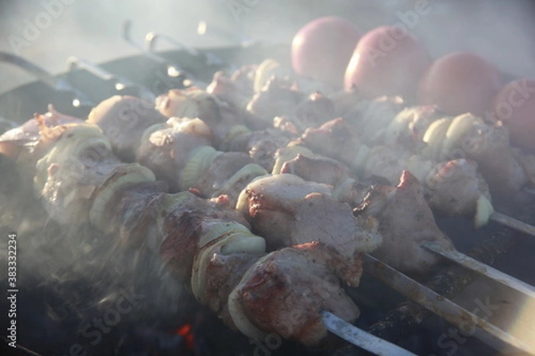 Fototapeta meat on the grill